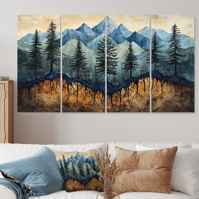 Montagne, forêt, pin, oots II - Art mural forêt - Art mural traditionnel sur toile