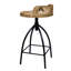  Tabouret à hauteur de comptoir de style industriel de 25 à 31 pouces avec siège réglable pivotant, brun, noir-208247470