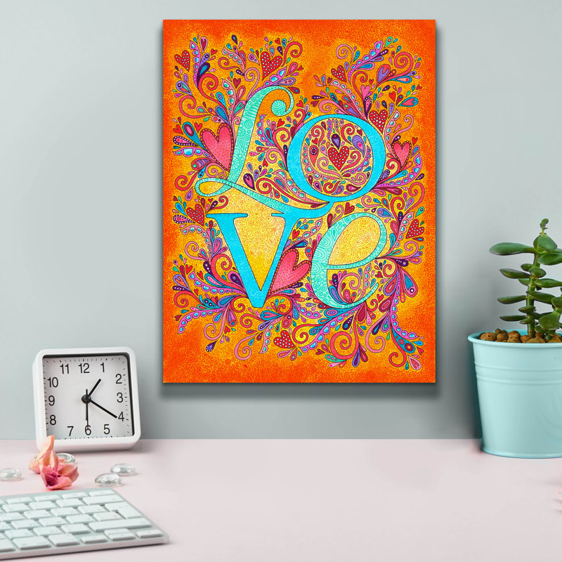 «Letters & Words 10» par Hello Angel, art mural sur toile, H 16 po x l 12 po x P 0,75 po