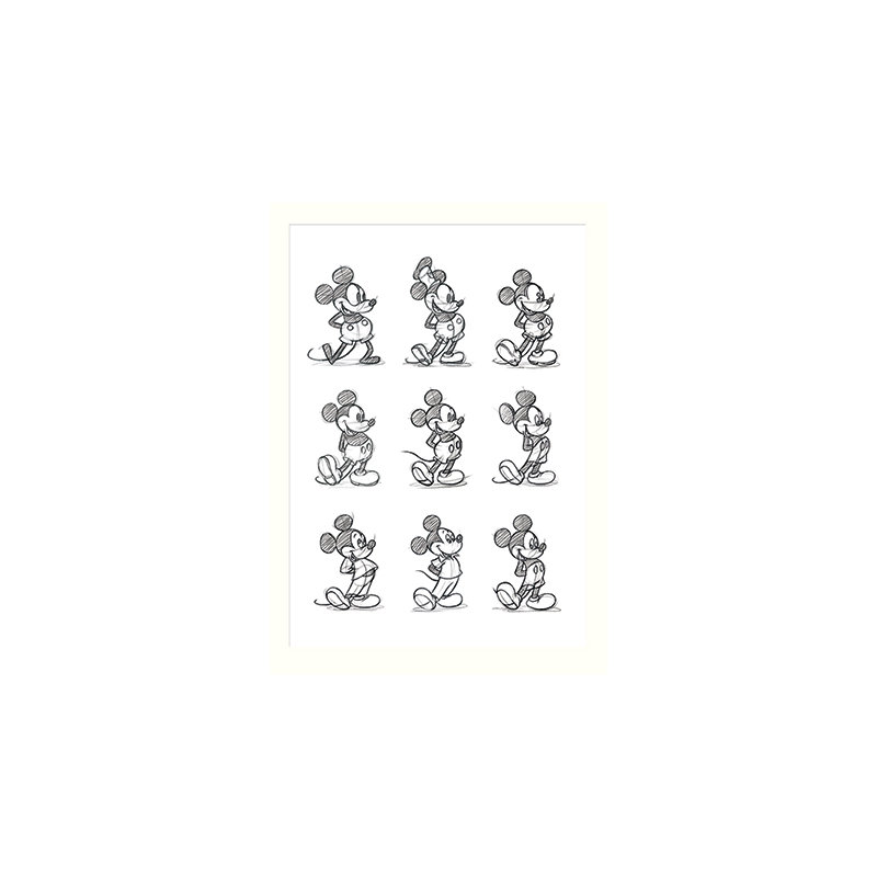 Mickey Mouse Sketch Multi Graphic Art