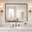 Miroir de salle de bain rectangulaire en aluminium avec verre trempé-1310878671