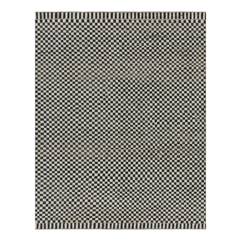 Rug & Kilim’S Contemporary Rug In Black And White Checkerboard Geometric Pattern
