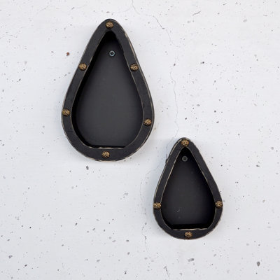 2 Pieces 100% Plywood Teardrop Wall Mounted Accent & Display Shelf