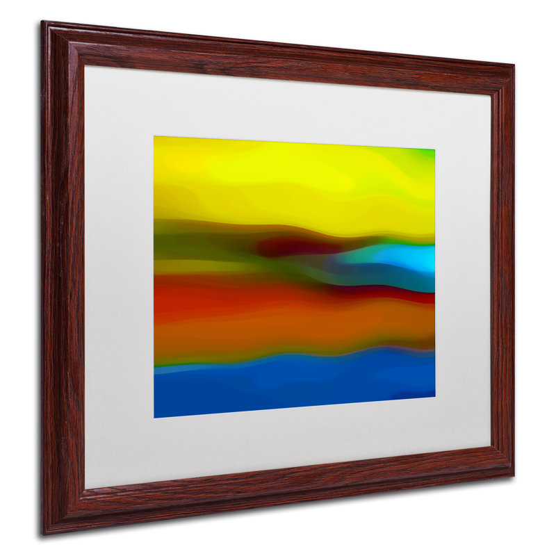 River Runs Through Abstract Canvas Art with Wood Frame