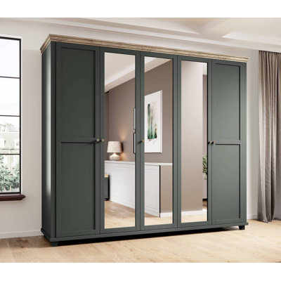Nielsine 5 Door Manufactured Wood Wardrobe