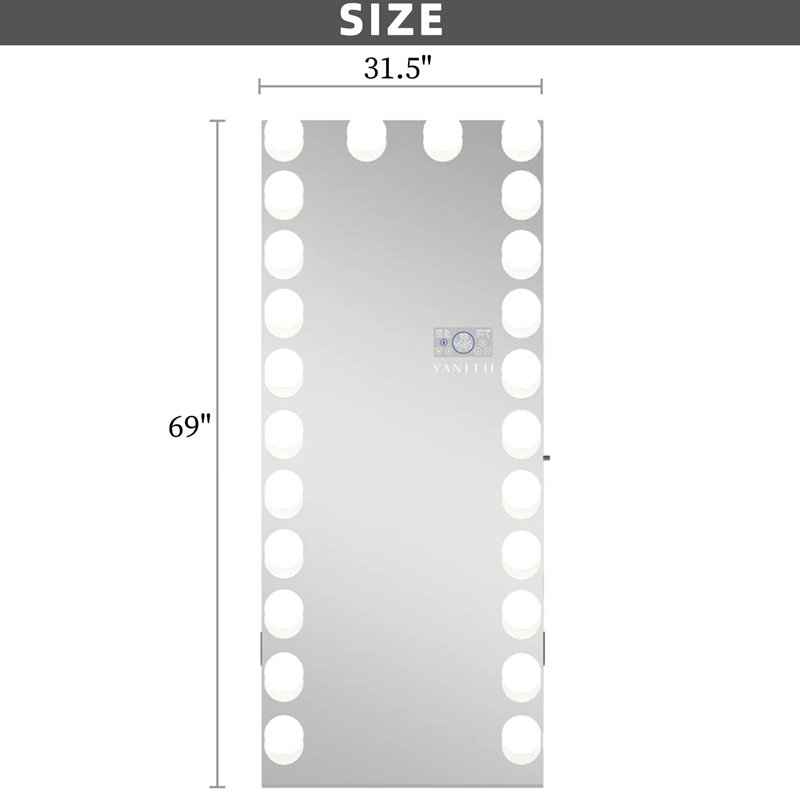 Rectangle LED Metal Full Length Mirror
