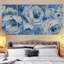 Contemporain bleu et blanc - reproduction d'art sur toile-38029044