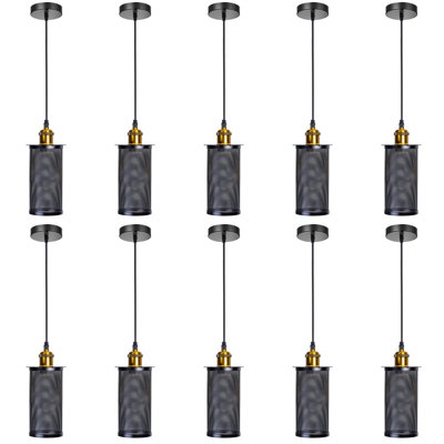 Vintage Wire Cage Pendant Light Set