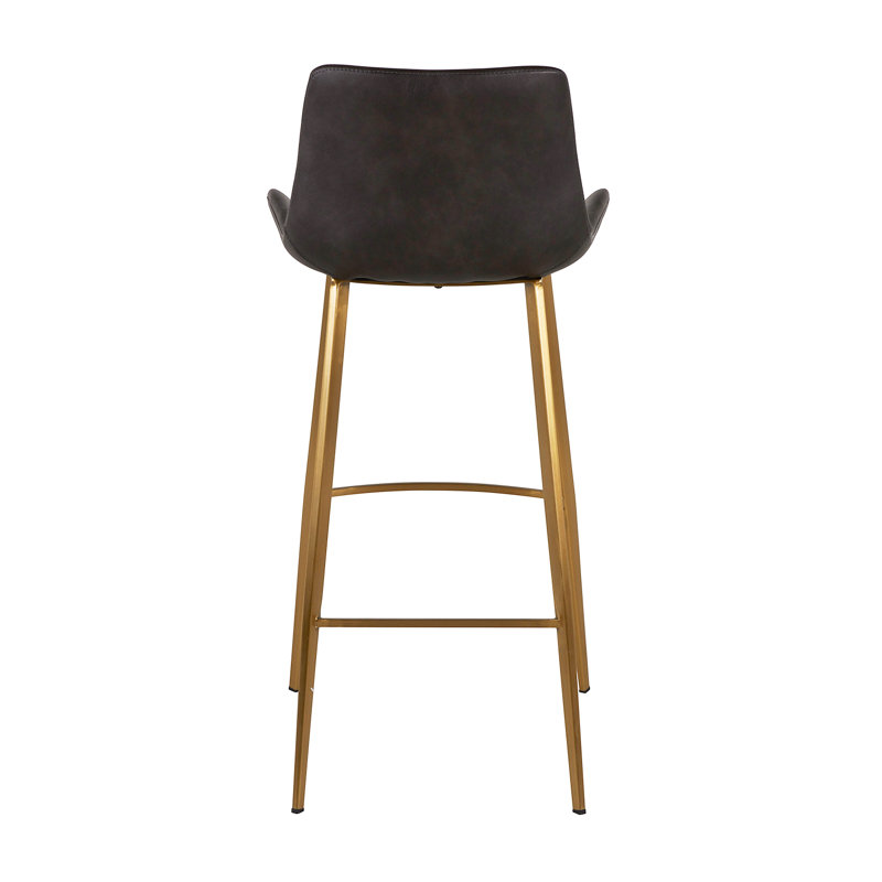 Hines 30" Transitional Black and Brown Leather Bar Stool