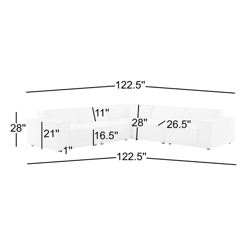 Canapé modulaire 5 pièces Restore, Polyester blanc