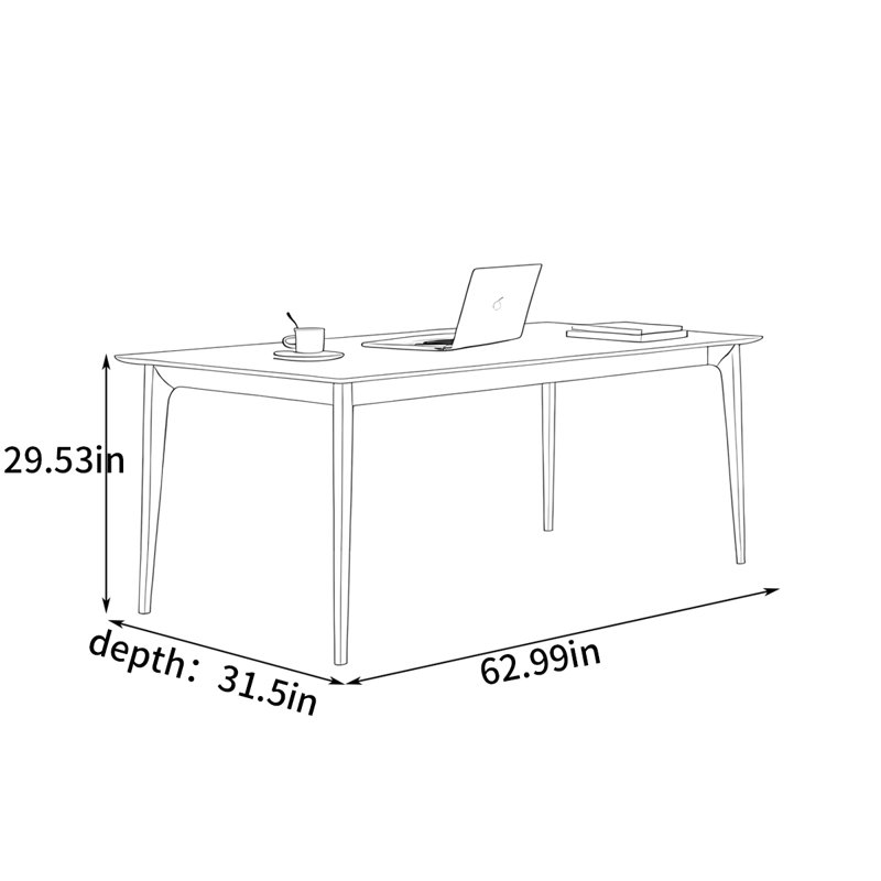 Bureau d'étude à domicile pour le travail, H 29,53 po x l 62,99 po x P 31,5 po