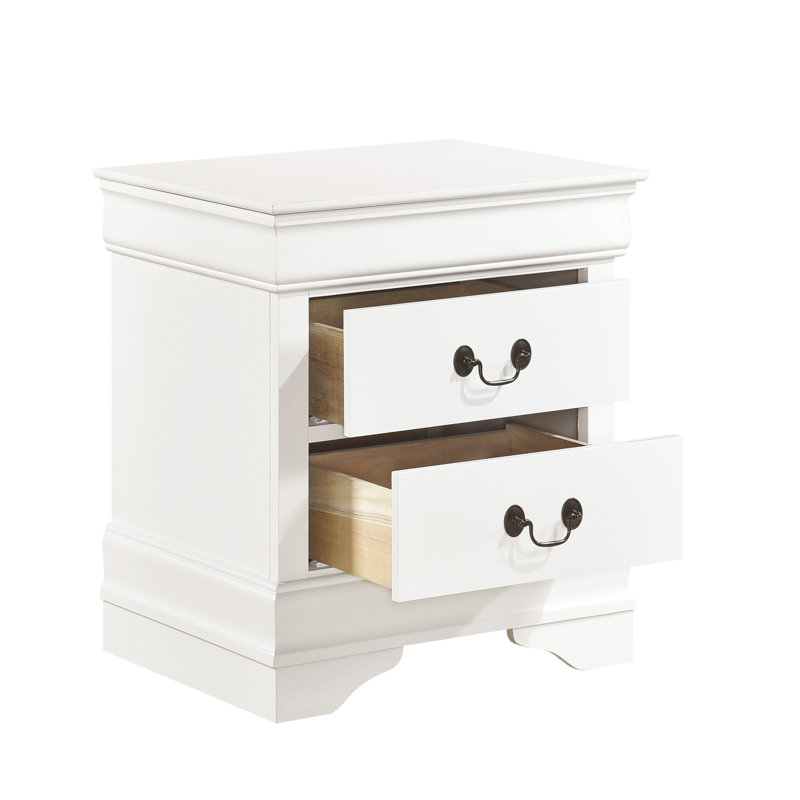 2 Table de chevet blanche pour une chambre à coucher charmante et relaxante, Blanc