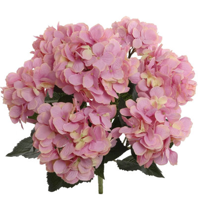 Buissons d'hortensias en soie artificielle avec tiges de fil pliables