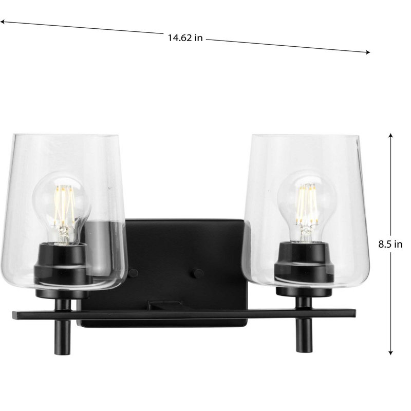 Éclairage pour salle de bain 2 lumières à intensité variable Funda, Noir mat