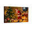 Ensemble de 3 impressions sur toile, père Noël avec cadeaux près de sapin de Noël-1095879326