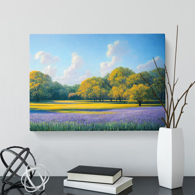 Alluring Bluebell Field - Wrapped Canvas