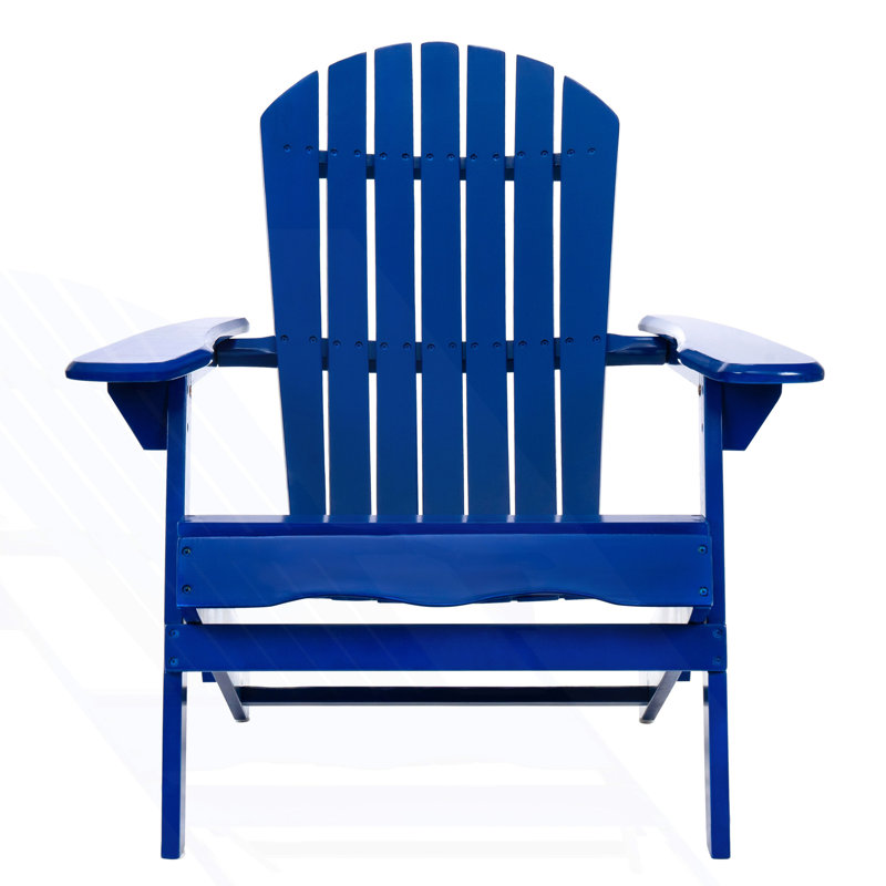 Chaise Adirondack rustique avec design pliable, chaise de patio, Bleu