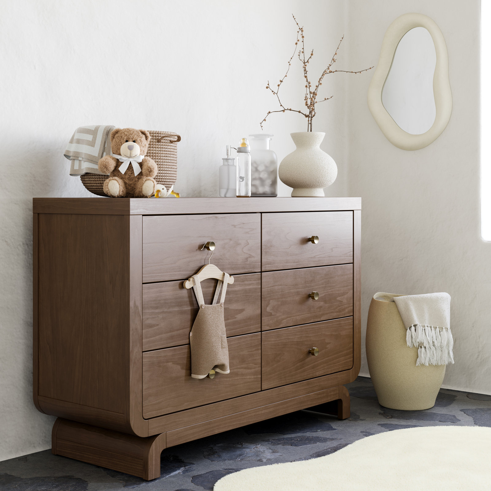 Santorini 6 Drawer Dresser, Hazelnut