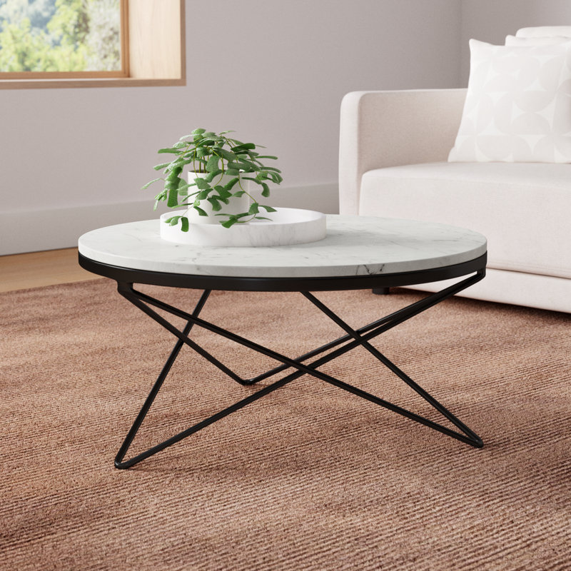 Fulton Marble Top Coffee Table, Black