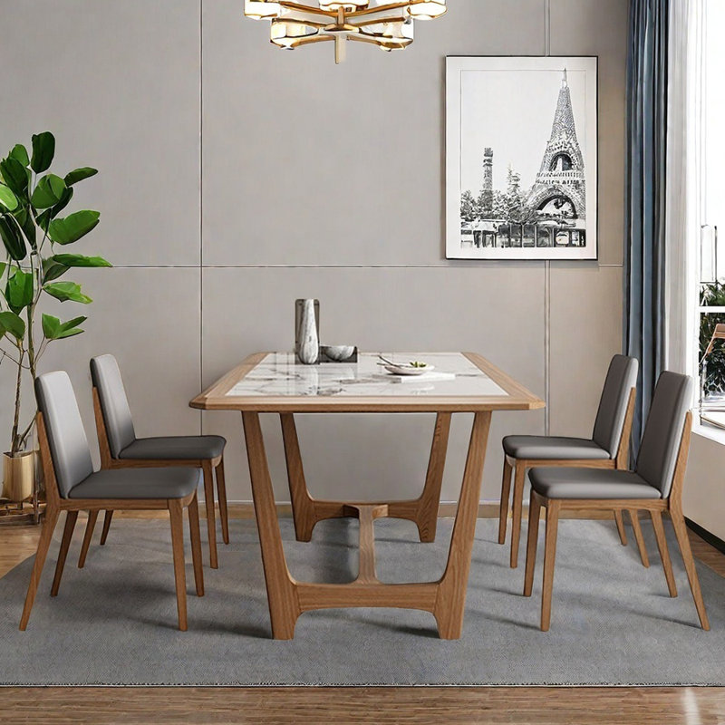 Ensemble de table de salle à manger rectangulaire de style nordique, H 29,5 po x L 70,9 po x l 35,4 po