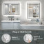 Miroir de salle de bain à cadre noir à DEL avec éclairage avant et rétroéclairé, miroir de meuble-lavabo éclairé pour le mur, double éclairage 3 couleurs à intensité variable, antibuée, verre trempé incassable (horizontal / vertical)-690086299-690086294