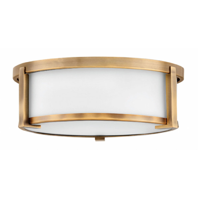 Lowell Modern Flush Mount Ceiling Light, 4.75" H x 13.25" W x 13.25" D, Brushed Bronze