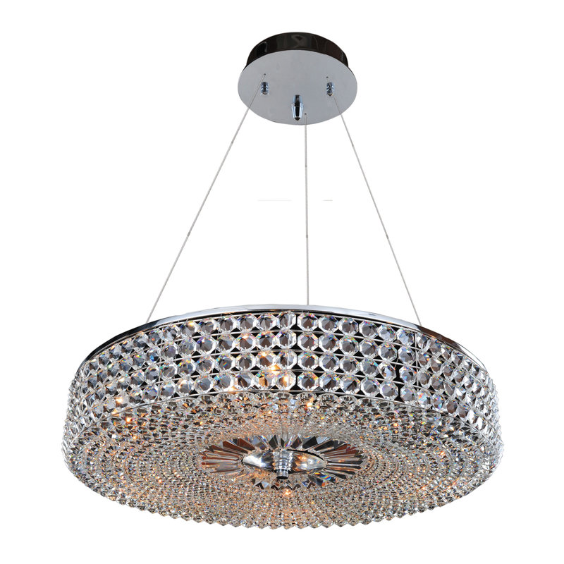 Lustre en chrome clair / transparent 9 LT Arche Allegri, 24", 9