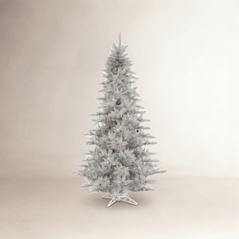 Sapin de Noël artificiel argent 7,5 pi, 4.5'