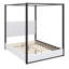 Lit plateforme à baldaquin classique avec tête de lit et structure durable-1775329374