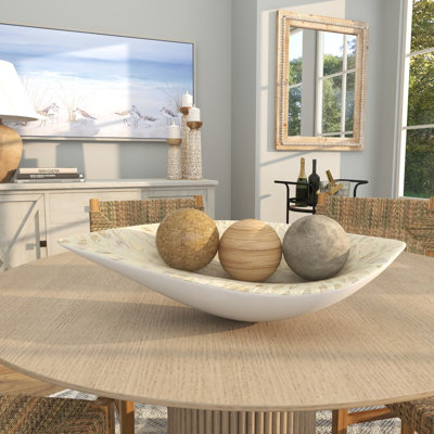 Plateau décoratif en nacre blanche