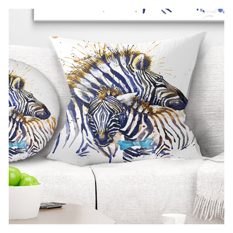 Coussin décoratif « animal zèbre family », 16 po x 1 po, Coussin décoratif