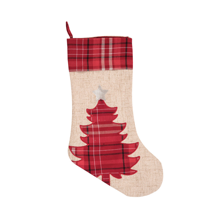 Chaussette de Noël à motif écossais