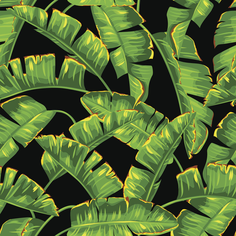 Abeu Banana Palm Leaves - Wrapped Canvas Print, 91cm H x 91cm W x 3.8cm D