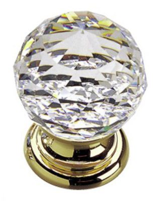 Poignée ronde 1 5/16" de diamètre Swarovski Crystal Collection