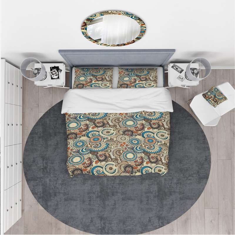Bohemian and Eclectic Duvet Cover Set, Twin Duvet Cover + 1 Sham
