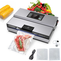 Automatic Food Vacuum Sealer Machine | Beelicious Pro 80Kpa 8-in-1 Food Vacuum Saver with Starter Kits | 15 Bags, Pulse Function, Moist&Dry Mode and