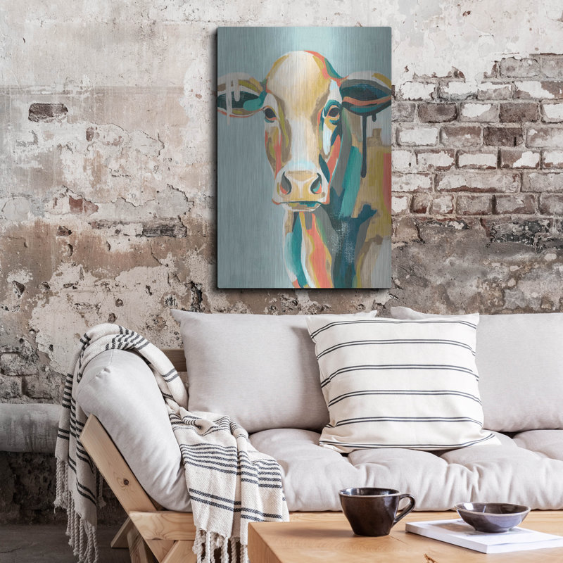 «Colorful Cows I» par Grace Popp, H 36 po x l 24 po