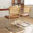 Faux Lather Rattan Cantilever Chairs With Chrome Legs(Set of 2)-445164752
