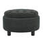 Feros Modern Round Upholstered Storage Ottoman with Removable Tray Lid and Hidden Storage Compartment-126148939
