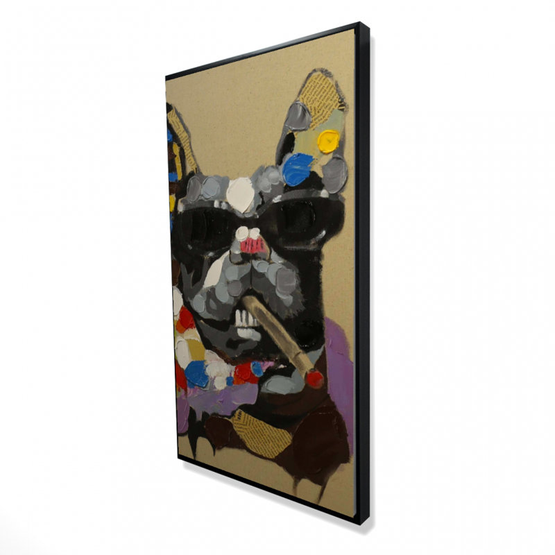 Abstract Smoking Dog Print On Canvas
