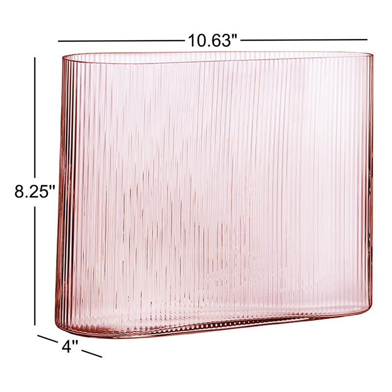Mist Handmade Lead Free Crystal Table Vase, 8.25" H x 10.63" W x 4" D