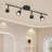 Track Lighting Fixtures Ceiling,4 GU10 Flexible Heads with Dimmable Bulbs