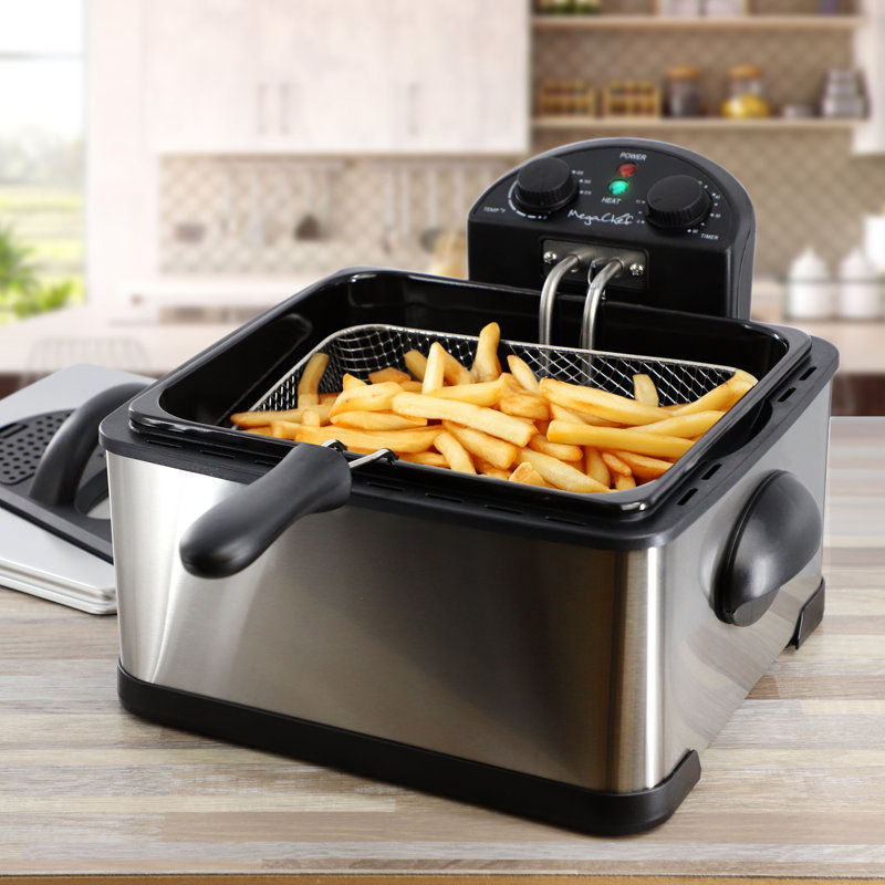 Friteuse électrique en acier inoxydable avec minuterie MegaChef 4,23 pintes