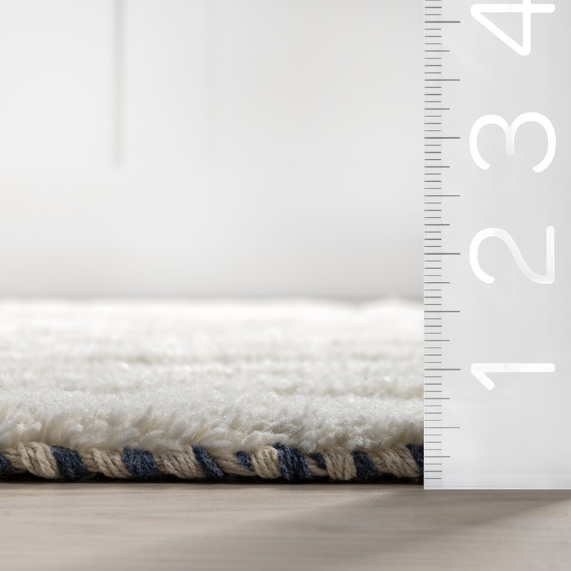  Merrick Tasseled Cotton and Wool Area Rug, Rectangle 9' x 12'