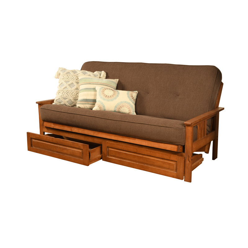 La base de futon pleine grandeur Stratford comprend des tiroirs de rangement et un matelas, Premium Pocket Coil, Barbade
