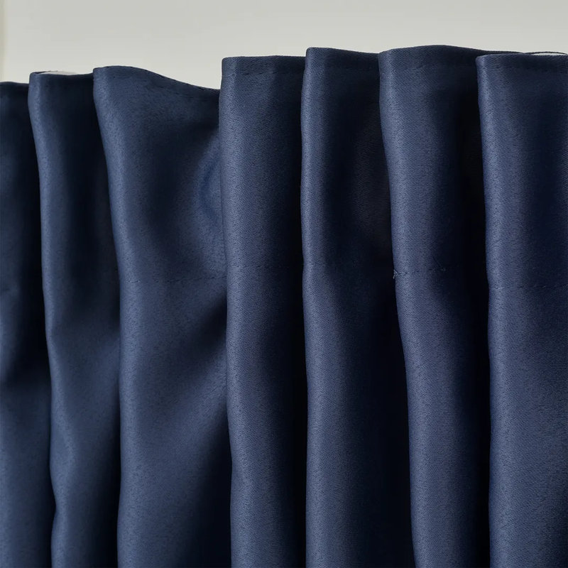Panneau de rideau simple obscurcissant extra large et très long fait sur mesure, Bleu marine, L 52 po x L 100 po