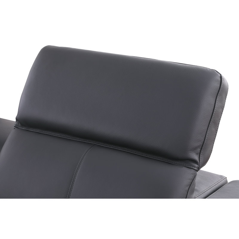 Marco Collection Dark Grey Sectional Genuine Leather Reclining , Dark Gray Genuine Leather