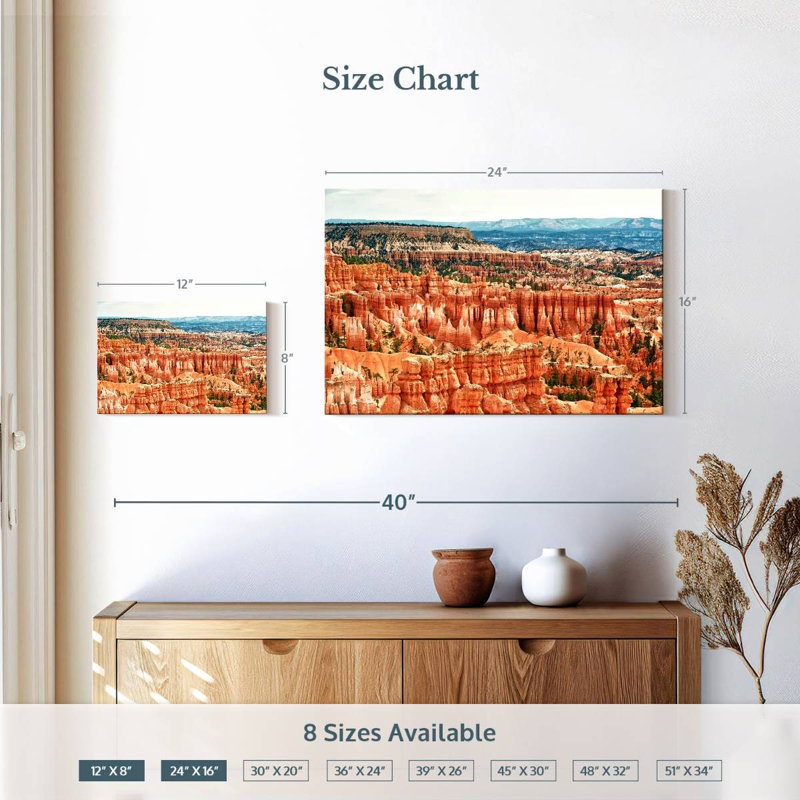 Vue matinale d'Alvord Bryce Canyon, H 16 po x l 24 po