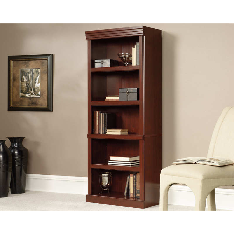 Heritage Hill Traditional Dark Cherry Engineered Wood 5-Shelf Bookcase