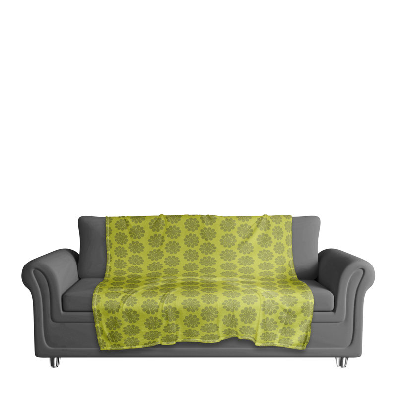  Couverture à motif floral, vert